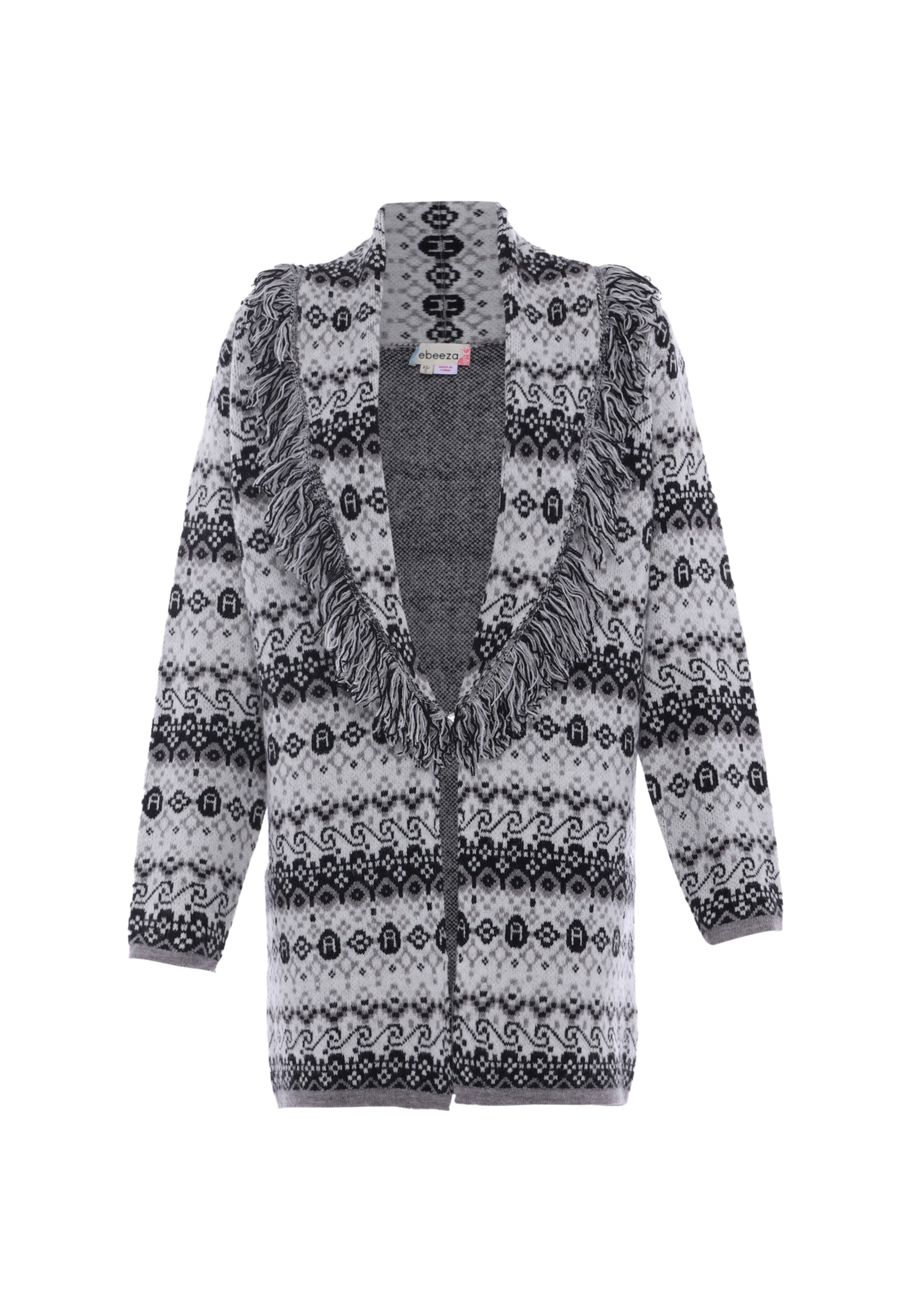 juoda ebeeza Kardiganas: priekis