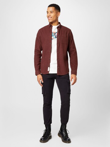 JACK & JONES Regular Fit Hemd 'WALTER' in Braun