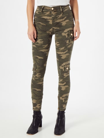 Skinny Pantaloni cargo 'Amelie' di River Island in verde: frontale