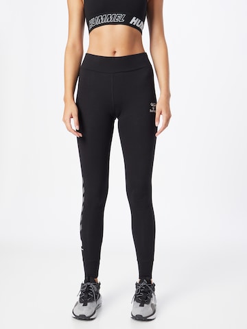 Hummel Skinny Workout Pants in Black: front