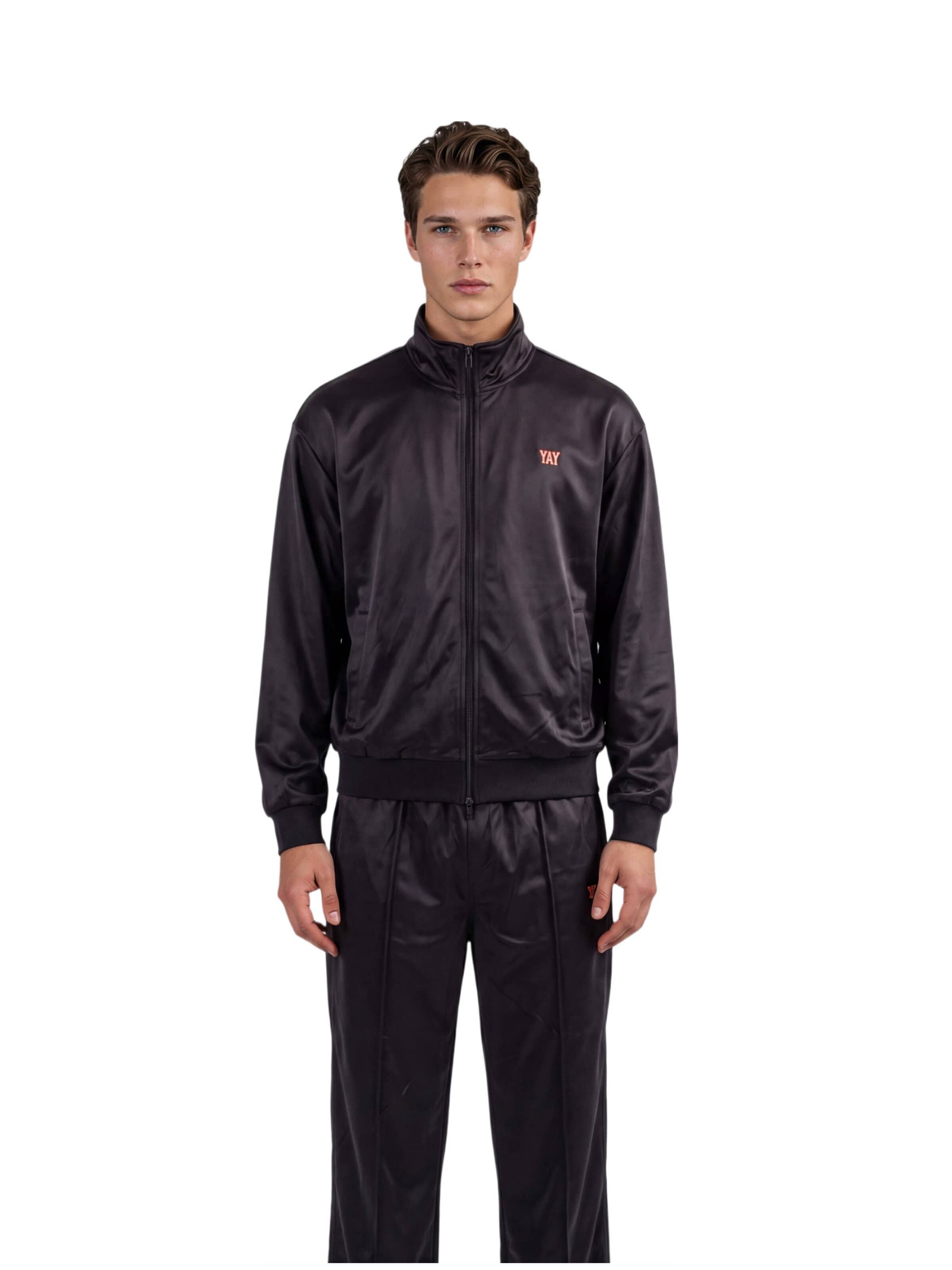 HEFTYKA Athletic Jacket 'TRACK JACKET OR' in Black