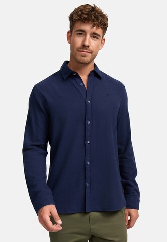 INDICODE JEANS Regular fit Button Up Shirt in Blue: front