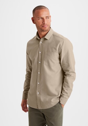 H.I.S Regular fit Button Up Shirt 'EM LBG' in Beige