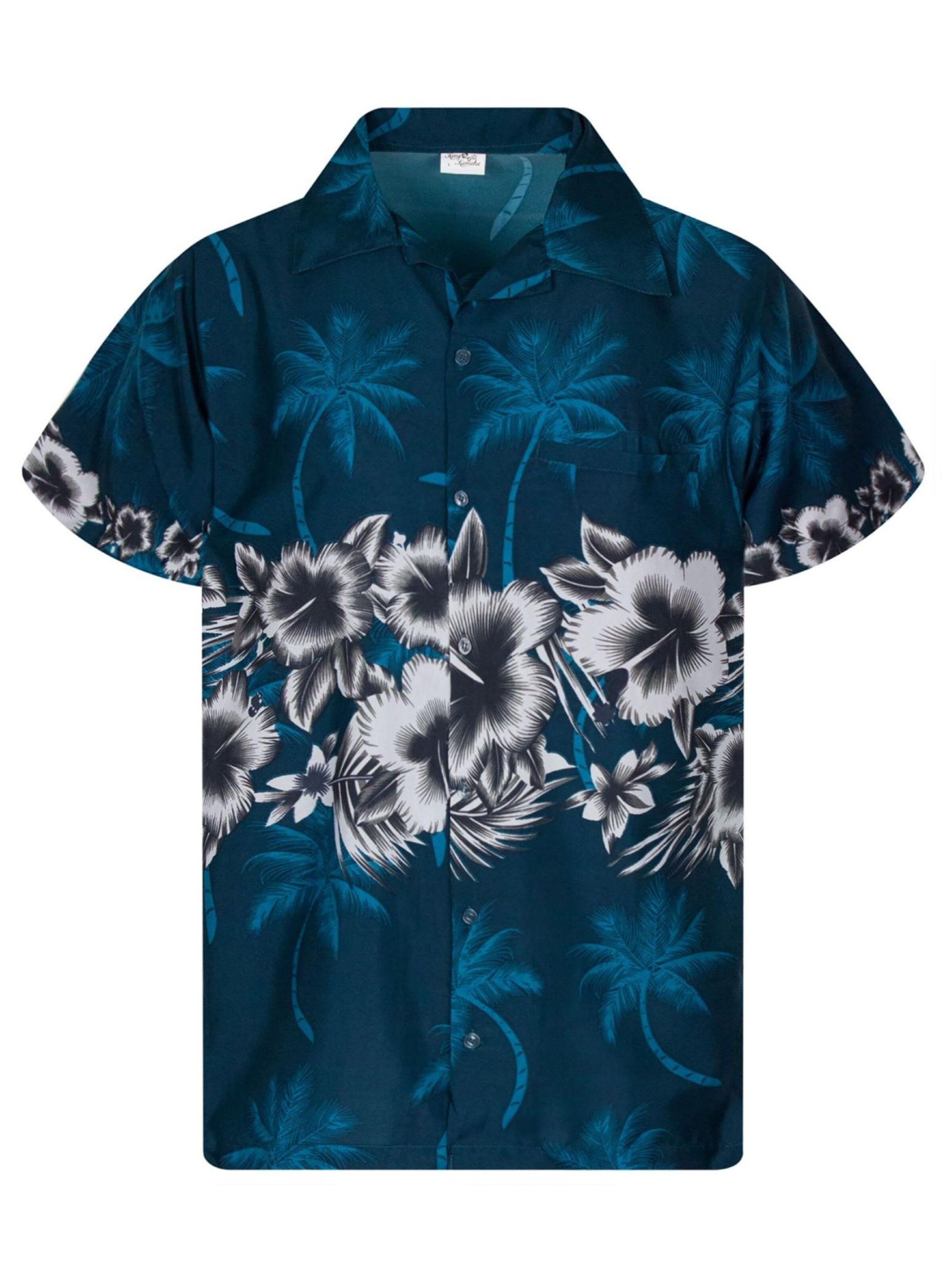 King Kameha Bluse 'Flower Chest'‌‌‌ in Grün: Vorderseite