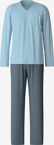 CALIDA Pyjama lang 'Cotton Special' in Blau: Vorderseite