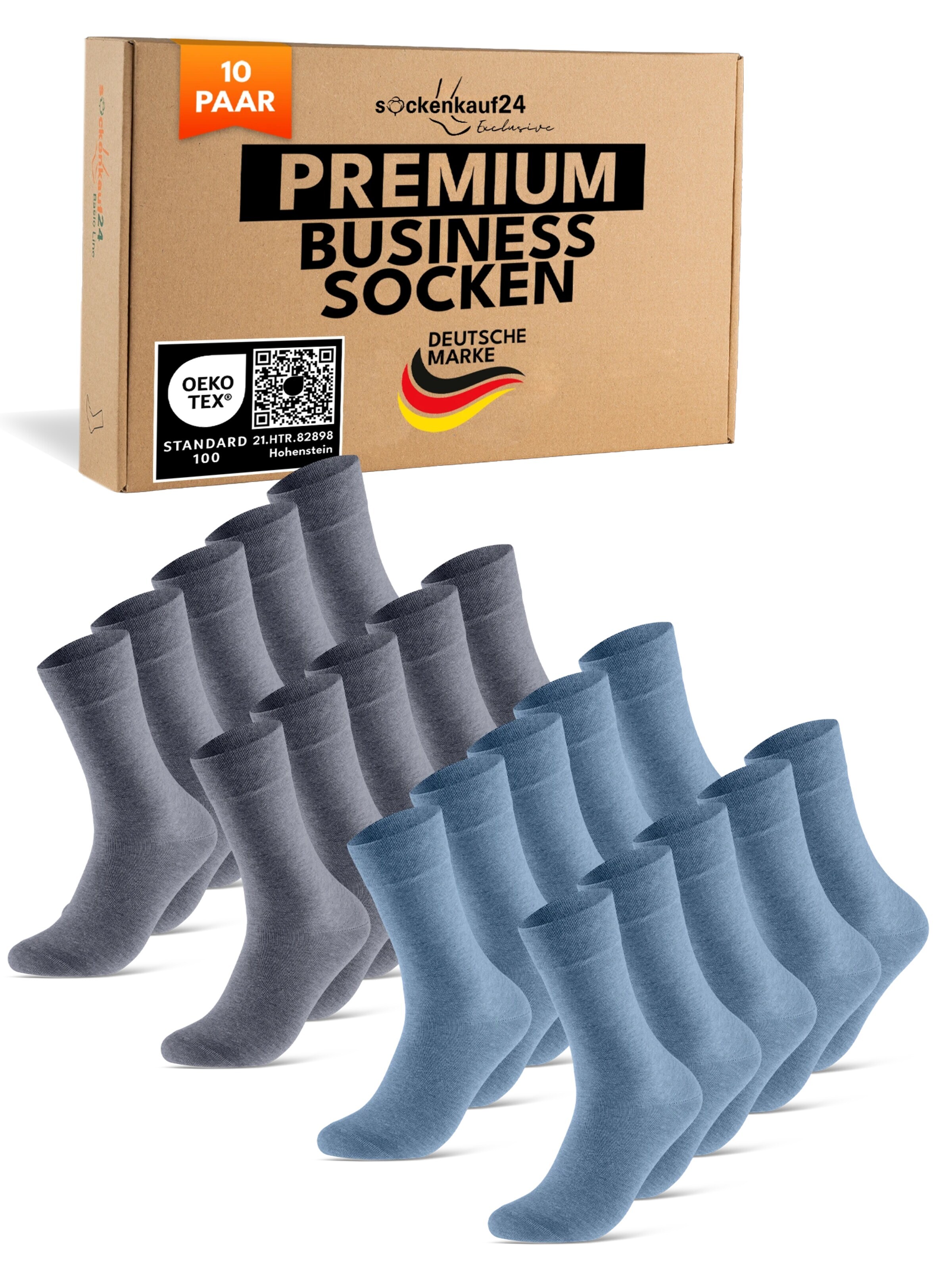 sockenkauf24 Socken 'Business Socken'‌‌ in 35-38 in blue denim, Produktansicht