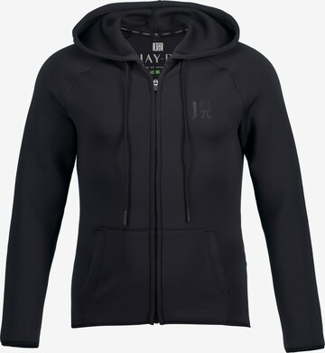 JAY-PI Zip-Up Hoodie in Black: front