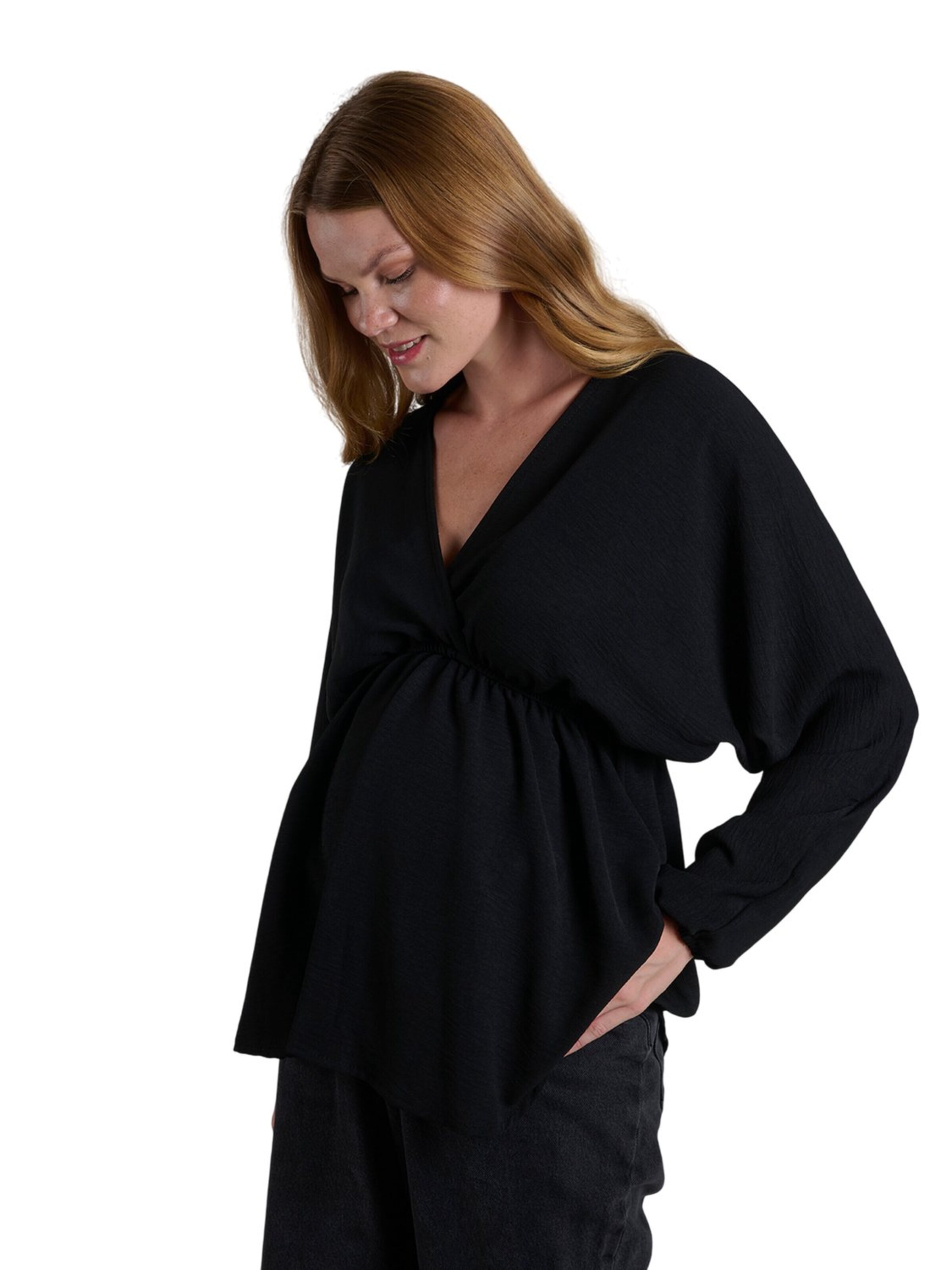 LYN MAMA Bluse in Schwarz: Vorderseite