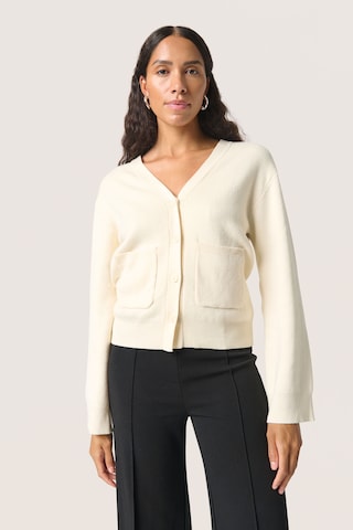 Cardigan 'SLCalisa' SOAKED IN LUXURY en beige : devant