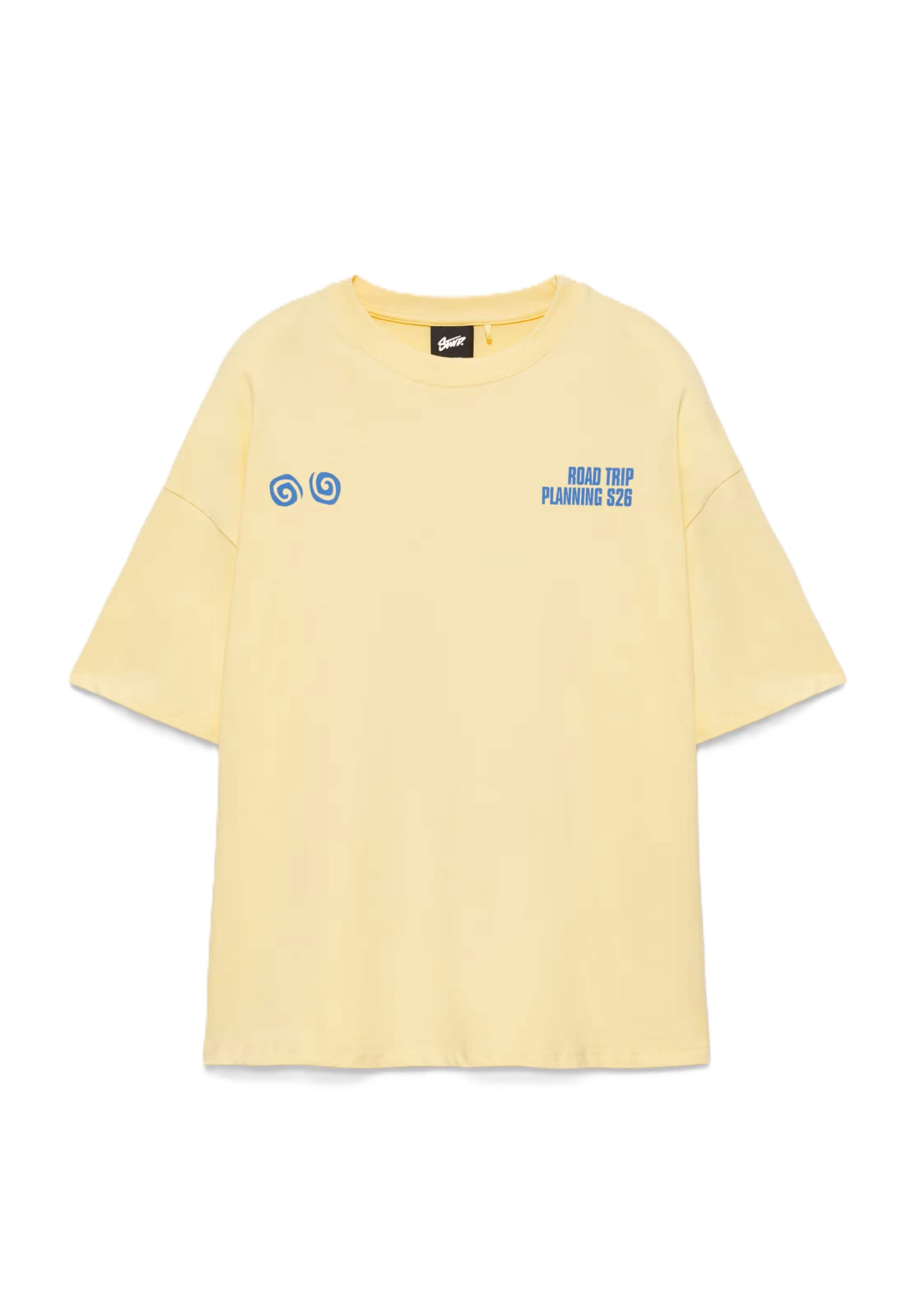Pull&Bear Majica 'STWD' v velikosti XS  | modra / rumena barva, Prikaz izdelka