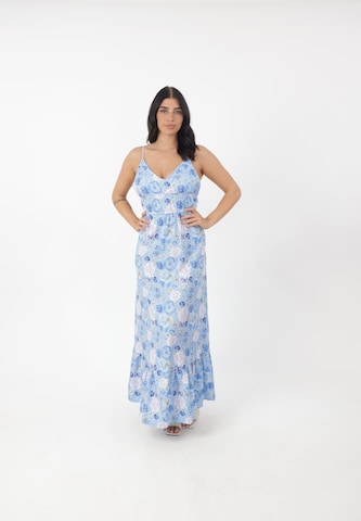 Elara Jurk in Blauw: voorkant