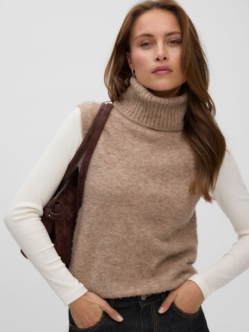 VERO MODA Gebreid vest 'VMEverlee' in Beige: voorkant