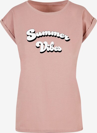 Merchcode T-shirt 'Summer Vibes' en rose ancienne / noir / blanc, Vue avec produit