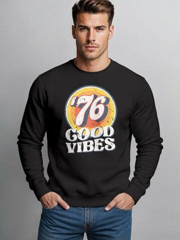 Neverless Sweatshirt 'Good Vibes '76' in Black