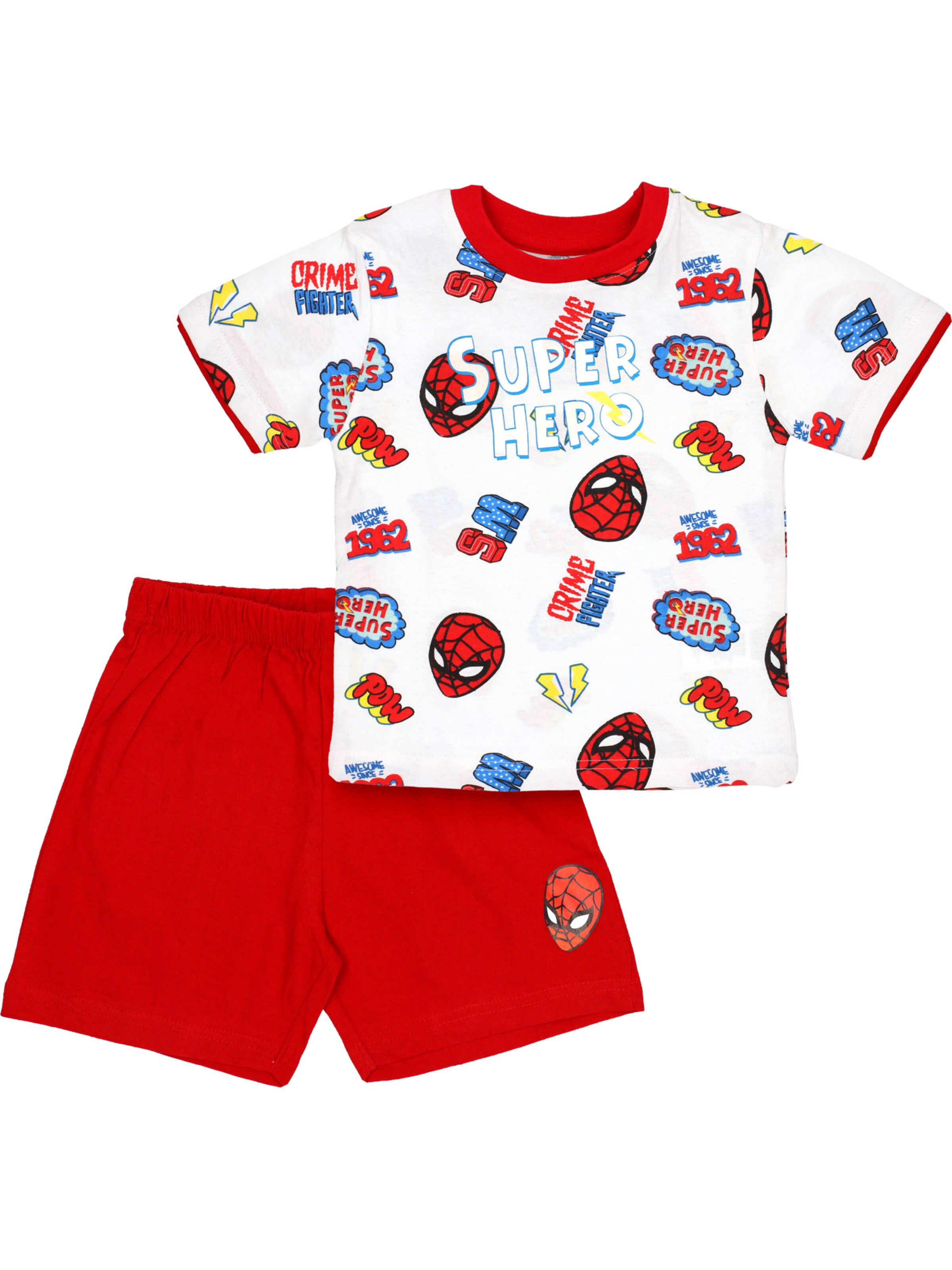 Baby Sweets Schlafanzug 'Spiderman' in Rot: Vorderseite