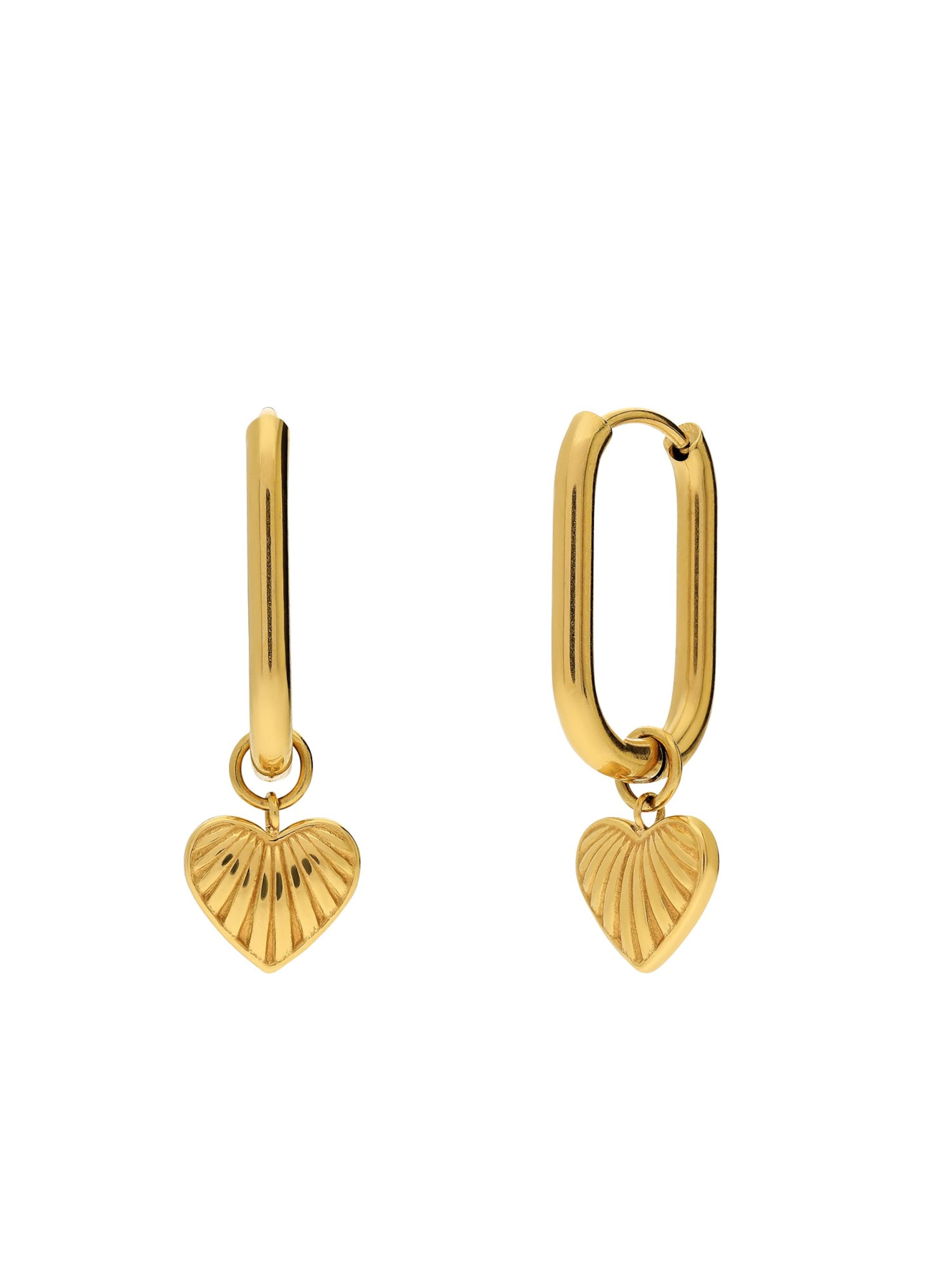 Lucardi Oorbellen 'Herz' in de kleur Goud, Productweergave