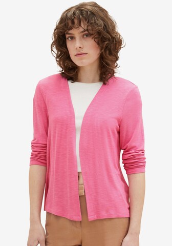 Cardigan TOM TAILOR en rose : devant