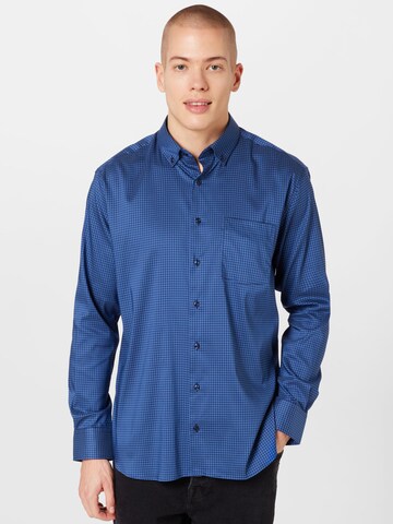 Coupe regular Chemise ETERNA en bleu : devant