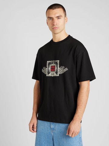 HUGO T-shirt 'Deytimo' i svart: framsida