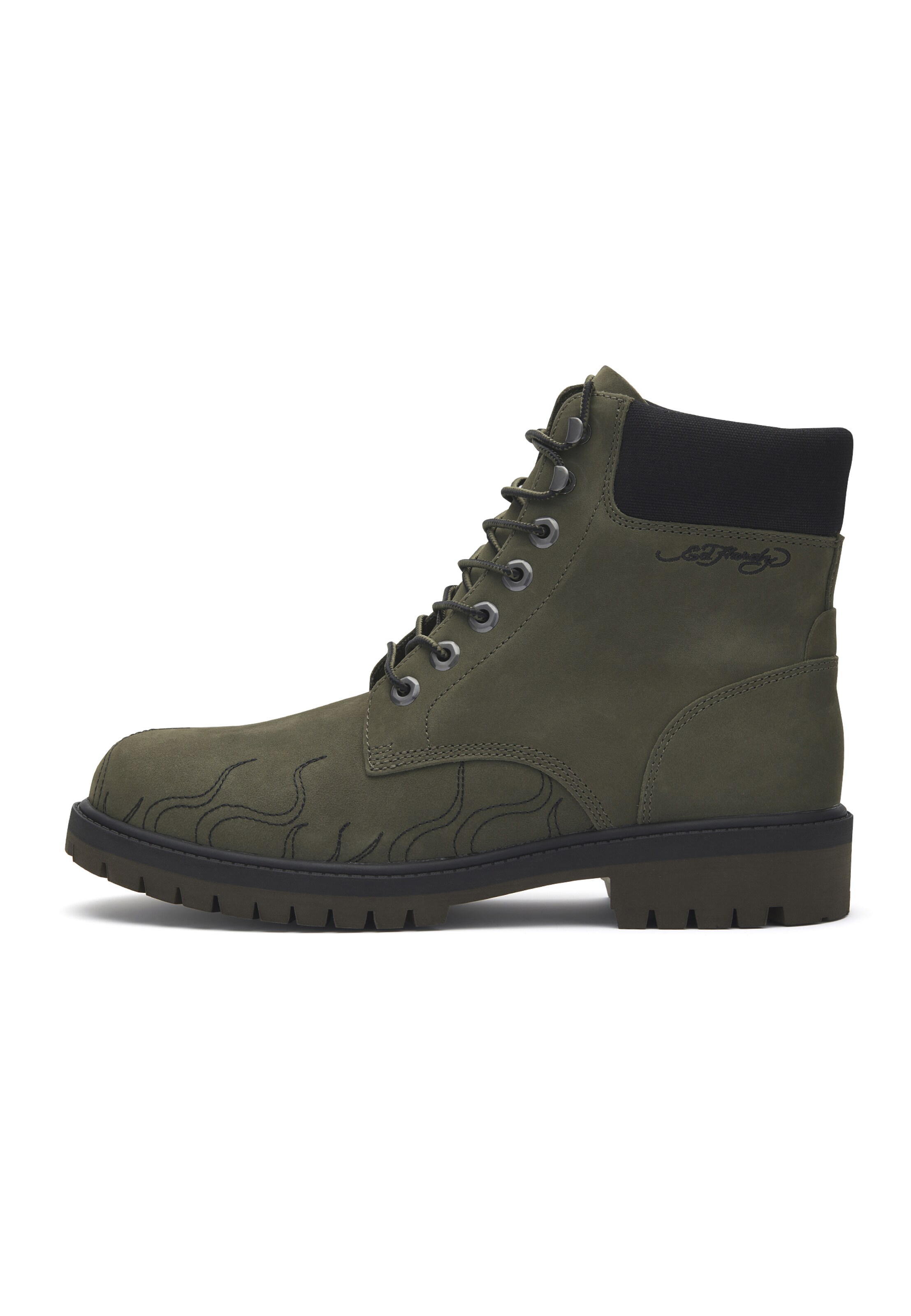 Ed Hardy Schnürboots in Grün: Vorderseite