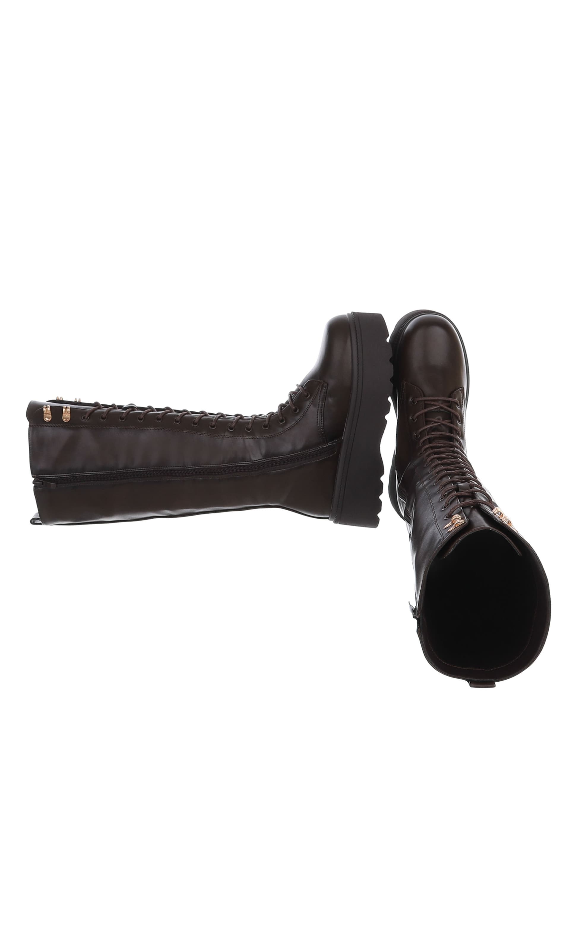 Ital-Design Lace-Up Boots in Brown