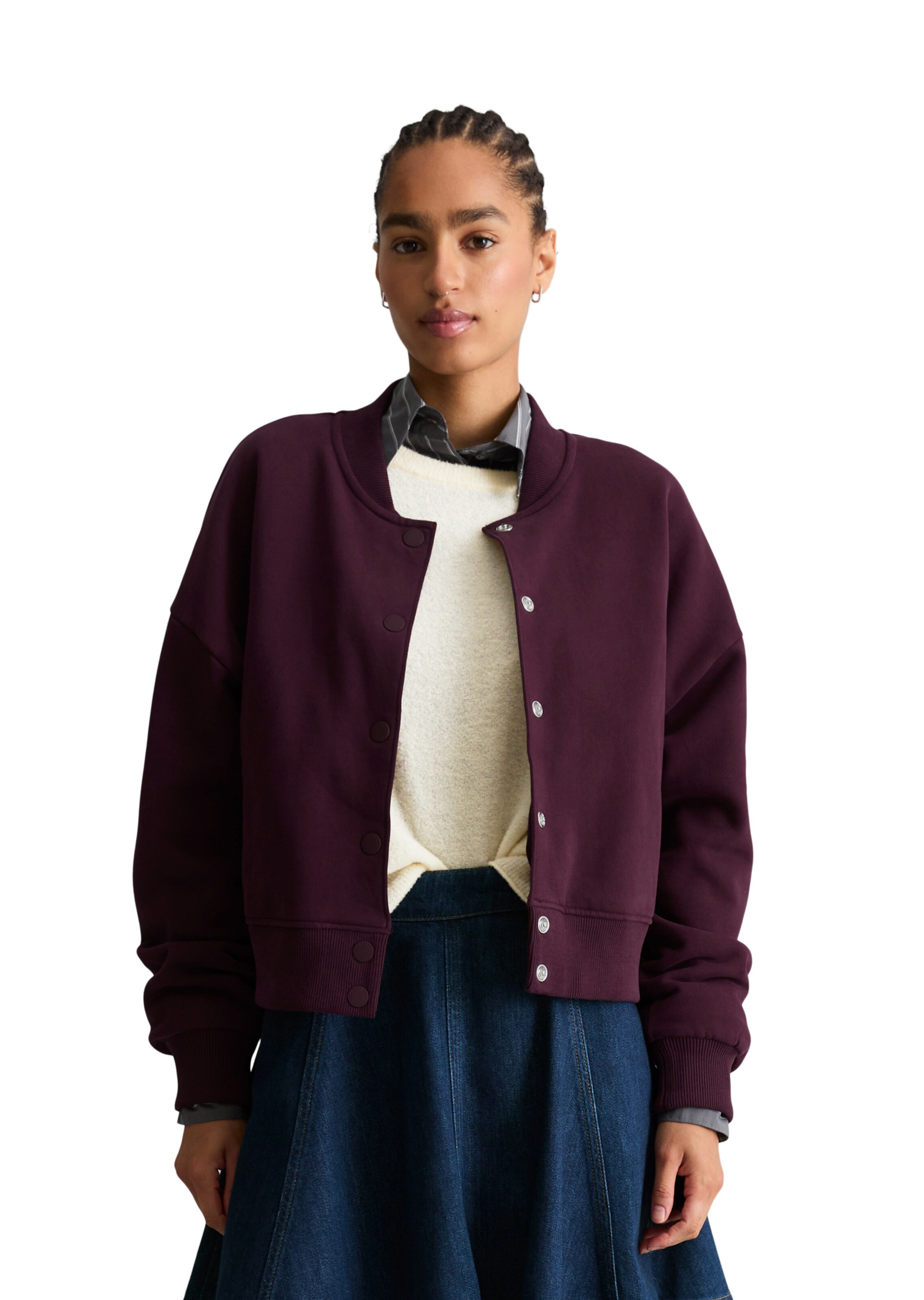 Marc O'Polo DENIM Sweat jacket in Red: front
