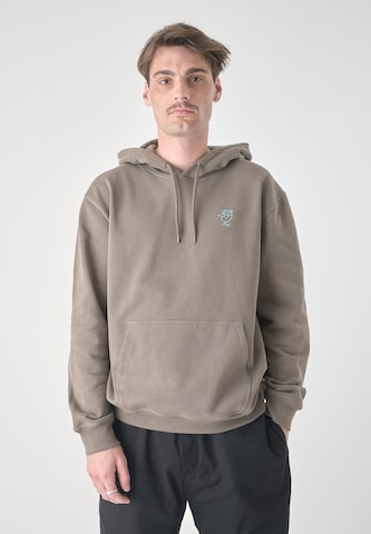 Cleptomanicx Sweatshirt 'Sketch Gull' in Braun: Vorderseite