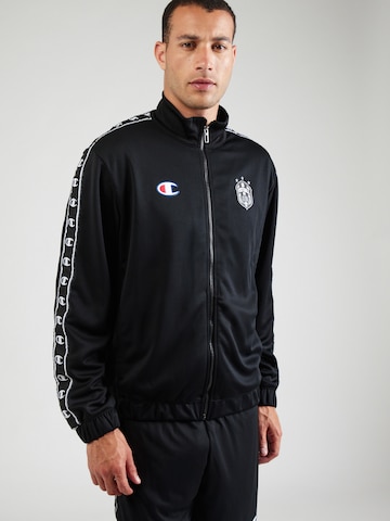Champion Authentic Athletic Apparel - Casaco em moletão em preto: frente