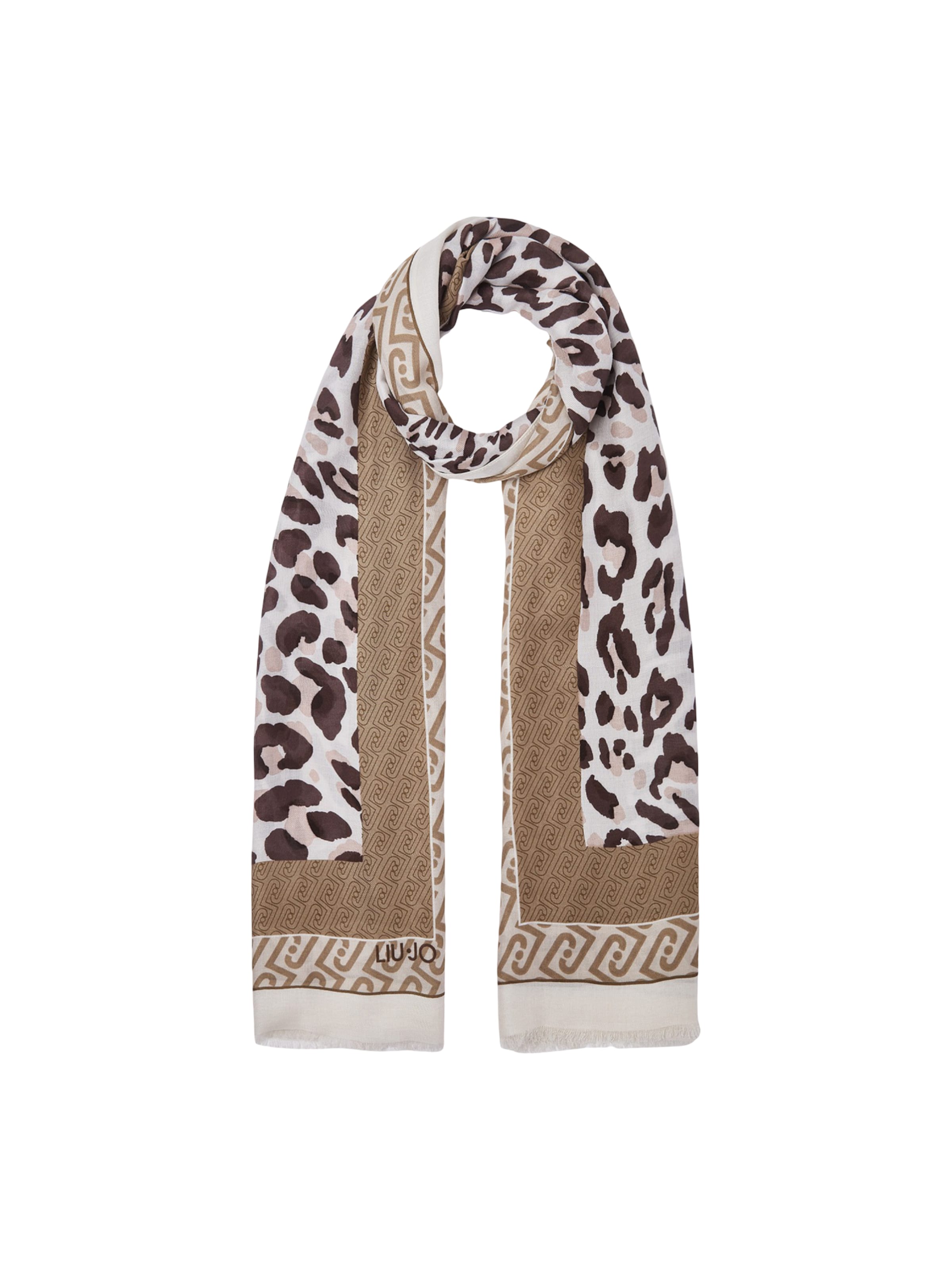 Sciarpa 'STOLA PORTALOGO ANIMAL 90X180 2A6041 T4286' di Liu Jo in beige: frontale