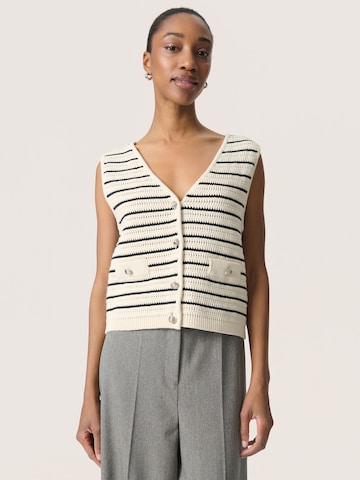 Gilet in maglia 'SLMadalena' di SOAKED IN LUXURY in bianco: frontale