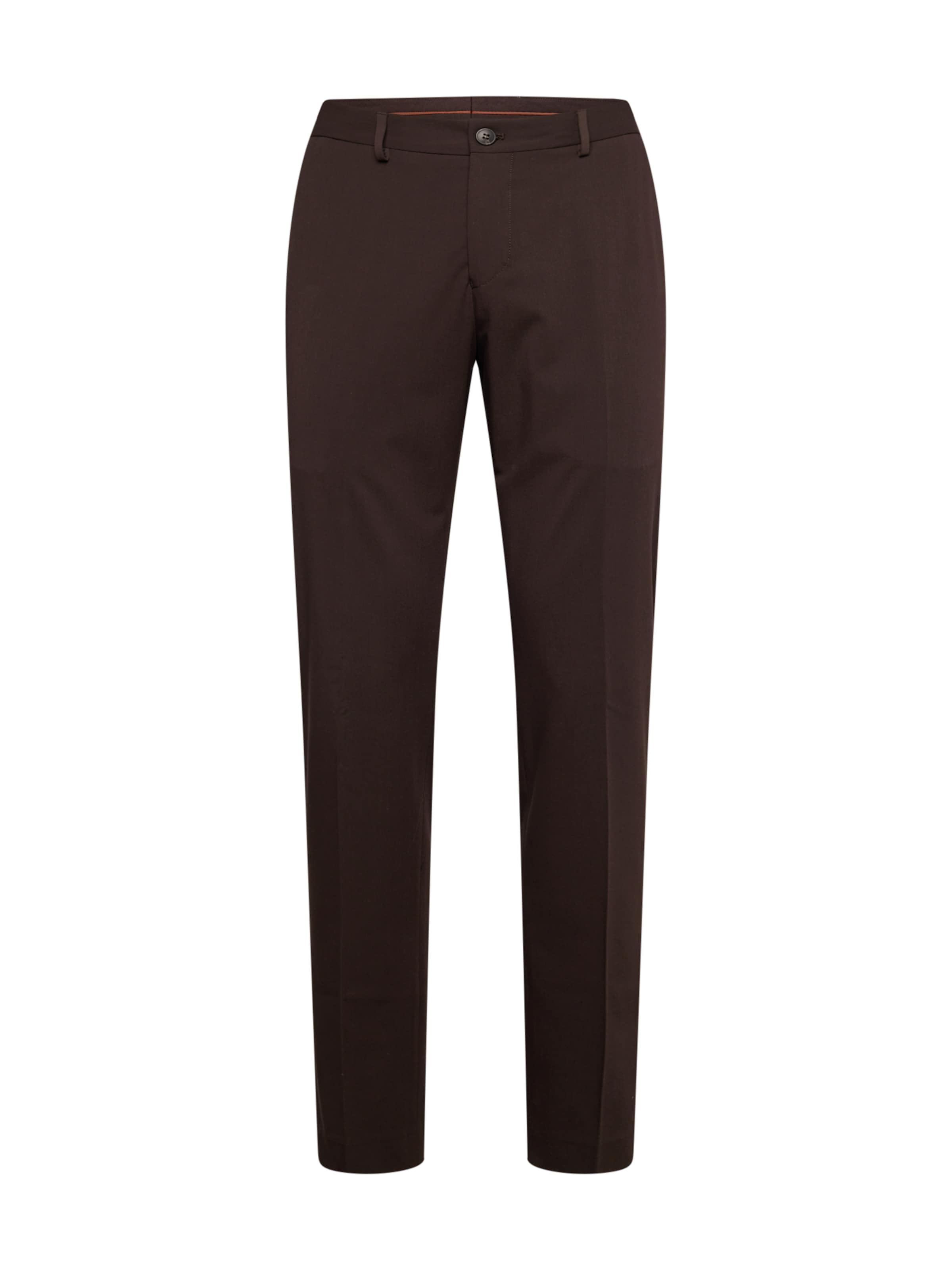 SELECTED Trousers with creases 'SLHLIAM' in Brown: front