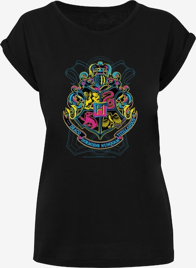 F4NT4STIC T-shirt 'Harry Potter Neon Hogwarts Crest' en azur / jaune / rose / noir, Vue avec produit