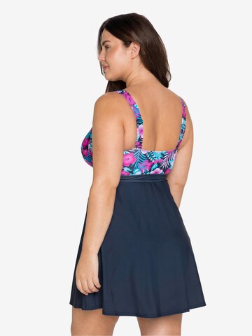 SHEEGO Bralette Swimsuit Dress in Blue