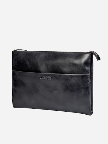 NEGOTIA Leather Laptoptas 'Notion 15.6 inch' in Zwart