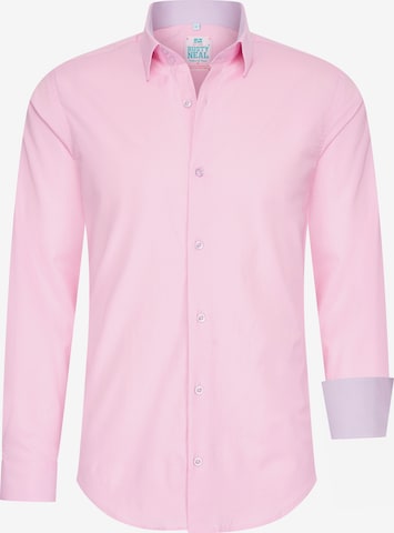 Rusty Neal Slim Fit Hemd in Pink: Vorderseite