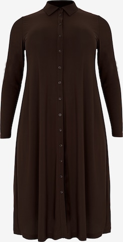 Yoek Shirt Dress 'Dolce' in Brown: front