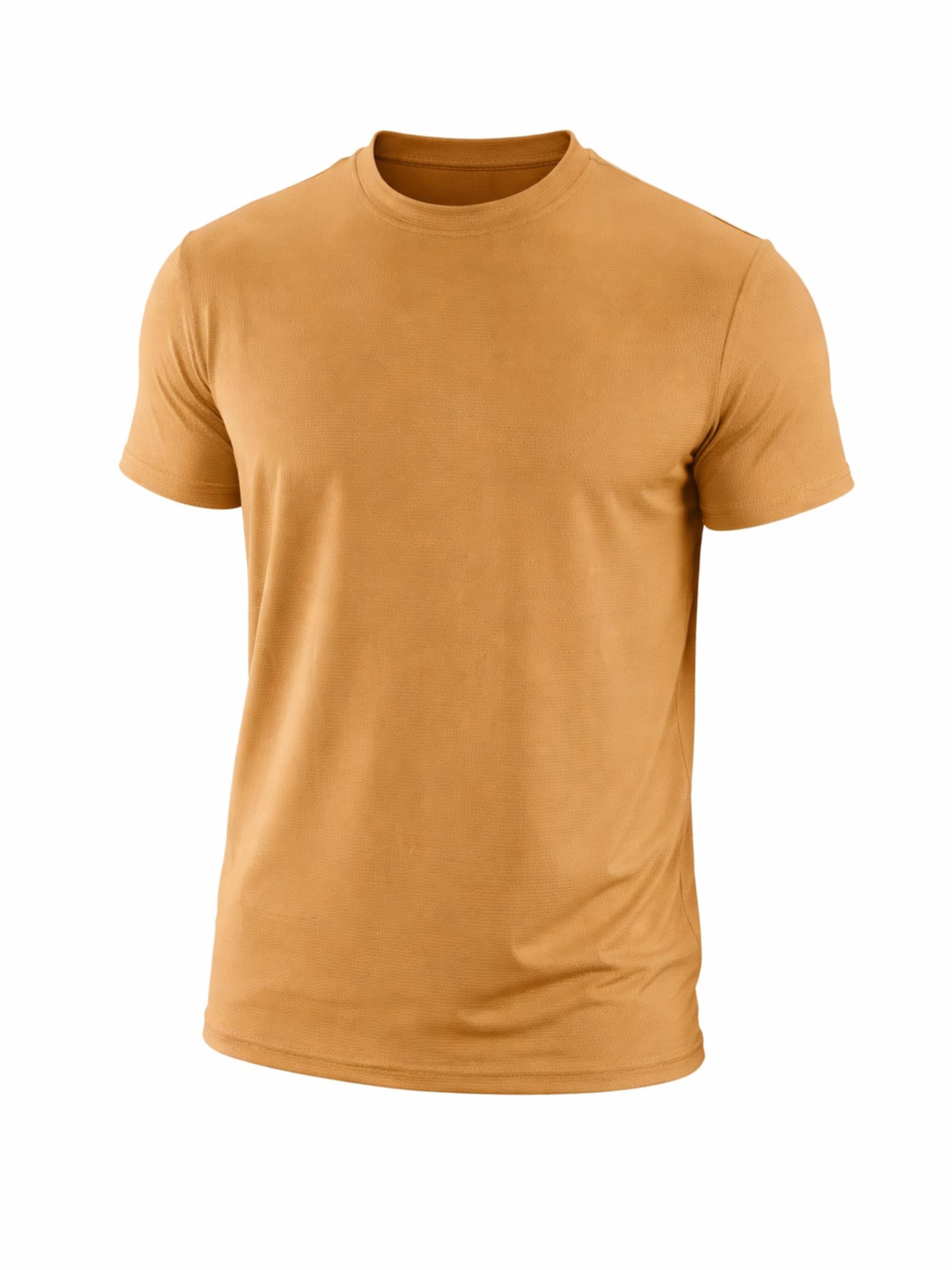 PANTONECLO - Camiseta funcional 'Pantoneclo Men's Gym Crew Neck Short Sleeve T-Shirt' en amarillo: frente