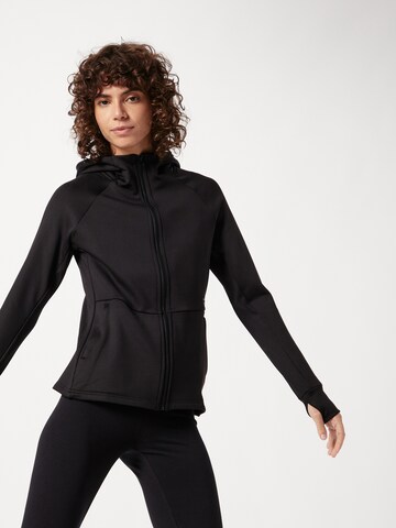 aim'n Athletic Zip-Up Hoodie in Black: front