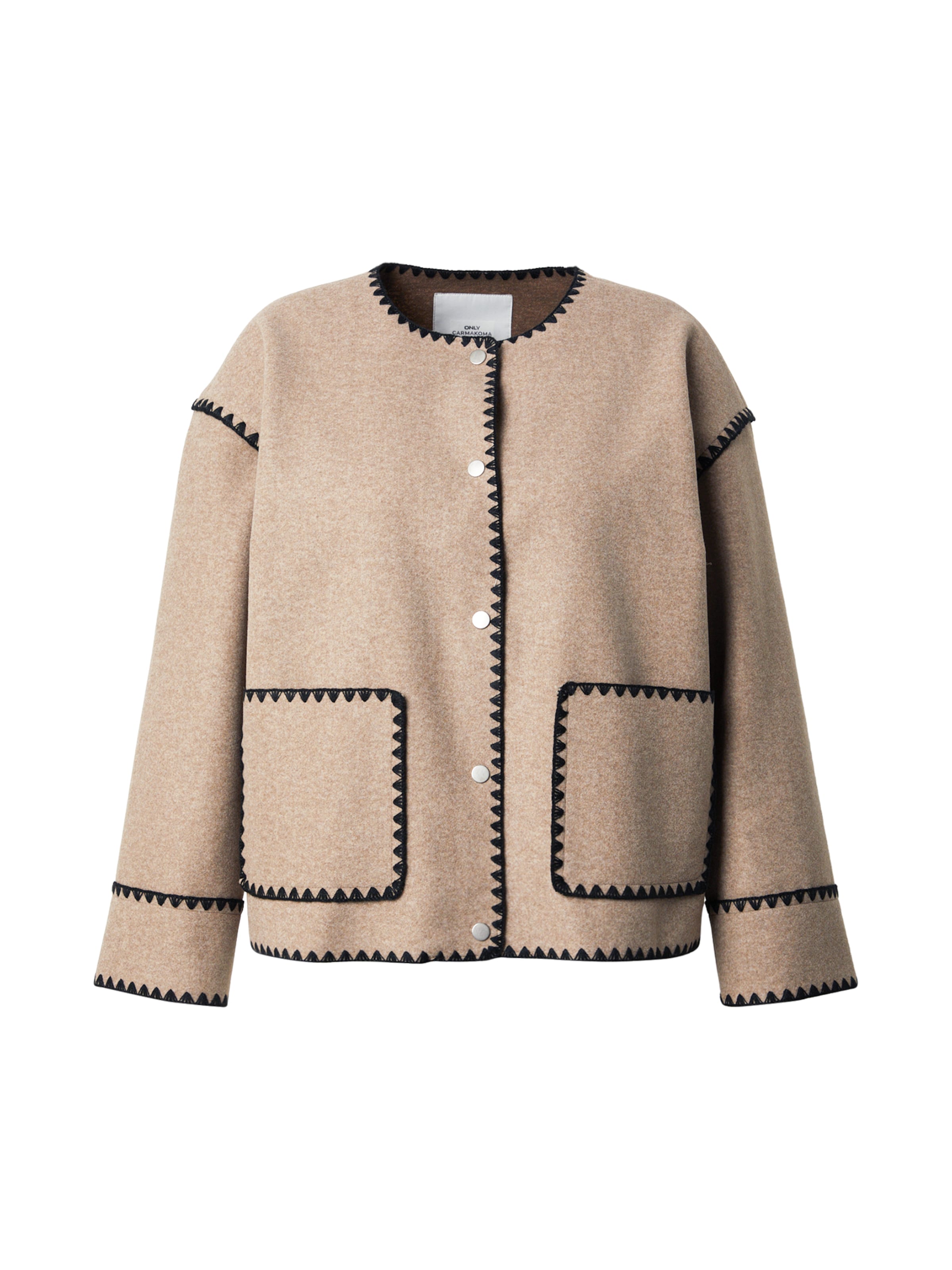 ONLY Carmakoma Přechodná bunda 'CARELBA' – hnědá: přední strana