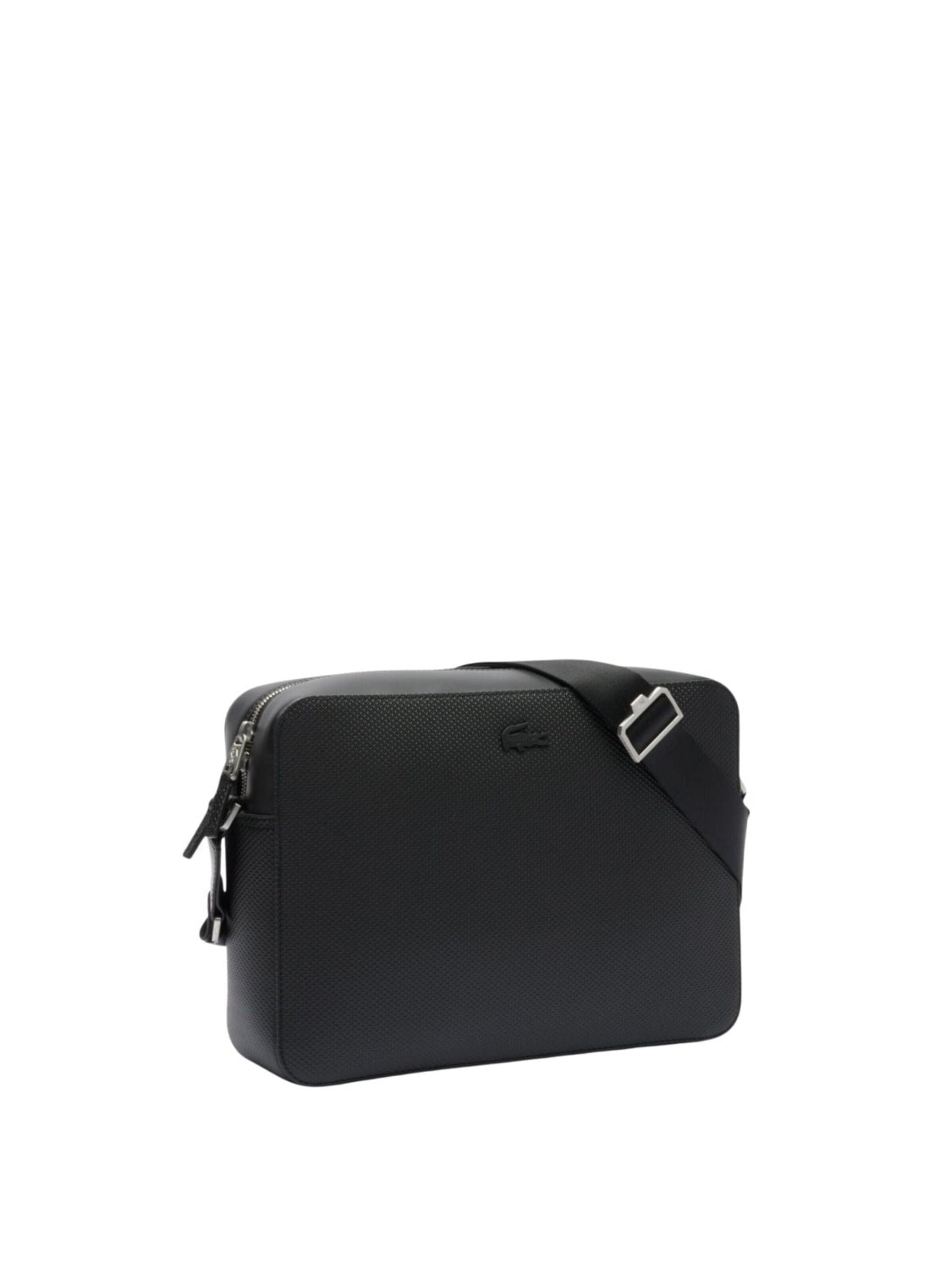 LACOSTE Taška cez rameno 'Lacoste Sac à bandoulière Chantaco en cuir Noir' - Čierna