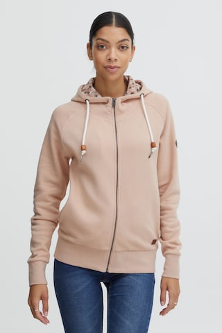 Oxmo Zip-Up Hoodie in Pink: front