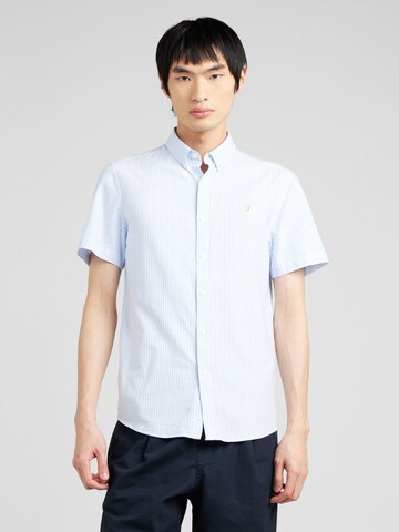 FARAH - Regular Fit Camisa 'BREWER' em azul: frente