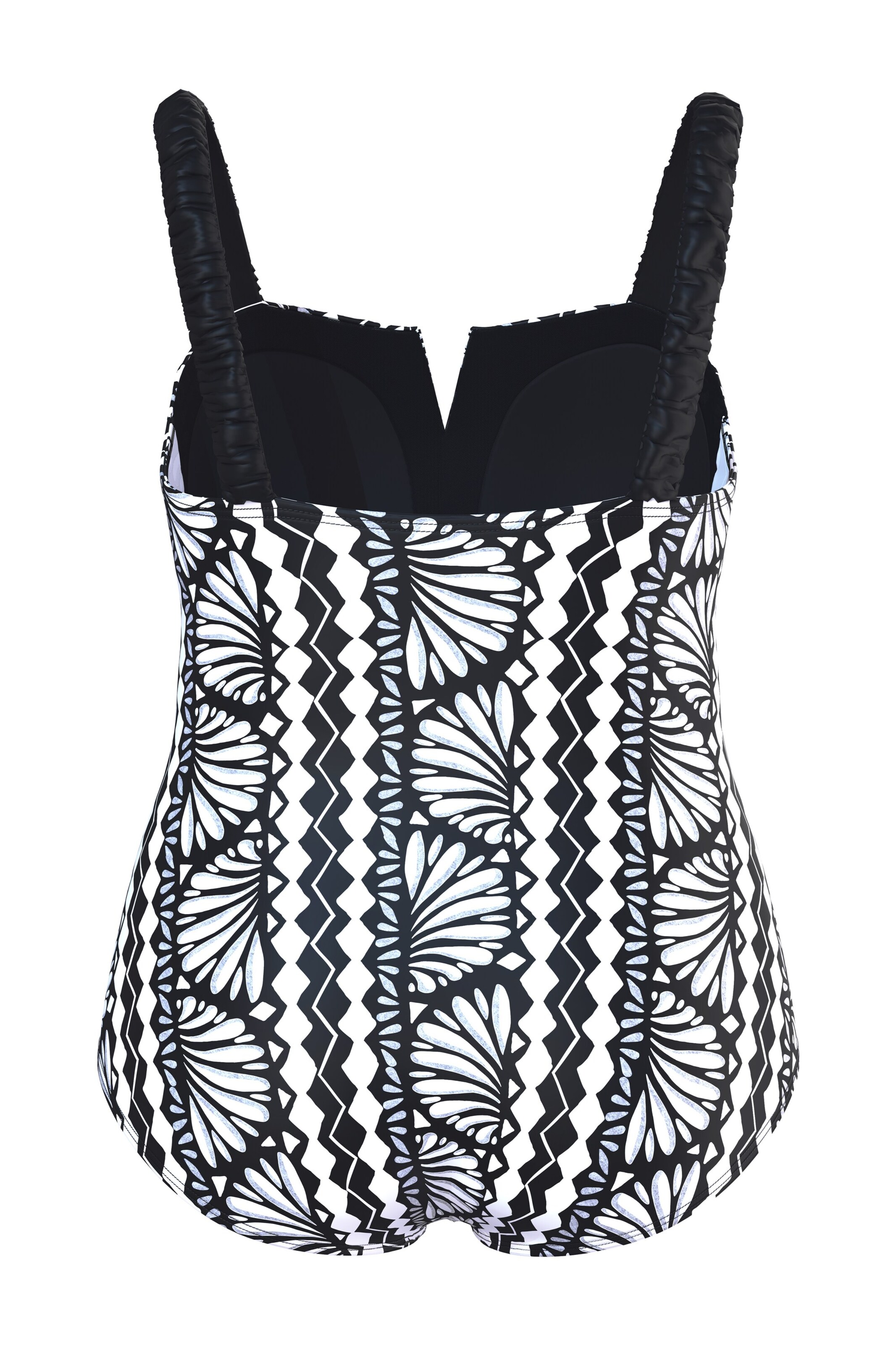 Ulla Popken Bustier Badeanzug in Schwarz