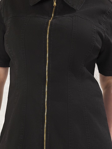 melns Trendyol Curve Blūžkleita