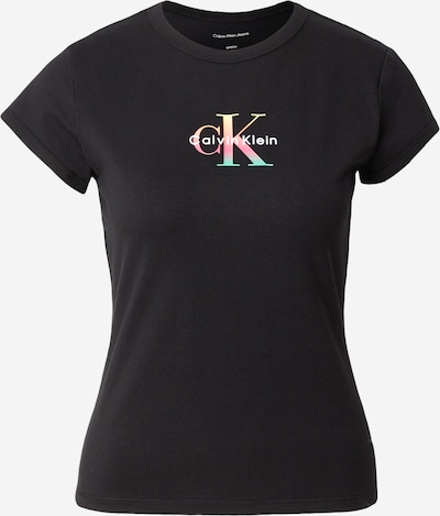 Calvin Klein Jeans Majica 'Slim Monogram - Pride' veličine XS u tirkiz / roza / crna / bijela, Pregled proizvoda
