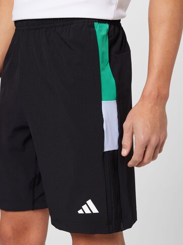 juoda ADIDAS PERFORMANCE Standartinis Sportinės kelnės 'Colorblock 3-Stripes'