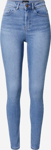 PIECES Skinny Jeans 'High Five' in Blauw: voorkant