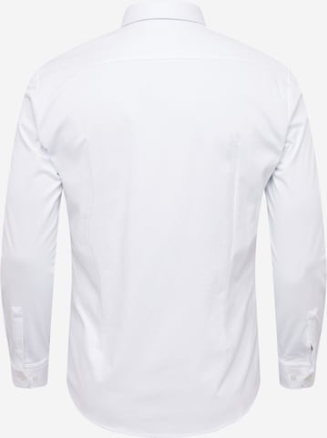 BOSS Black - Ajuste estrecho Camisa de negocios 'HANK' en blanco