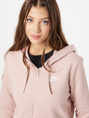 Nike Sportswear Zip-Up Hoodie 'Club Fleece' in Pink