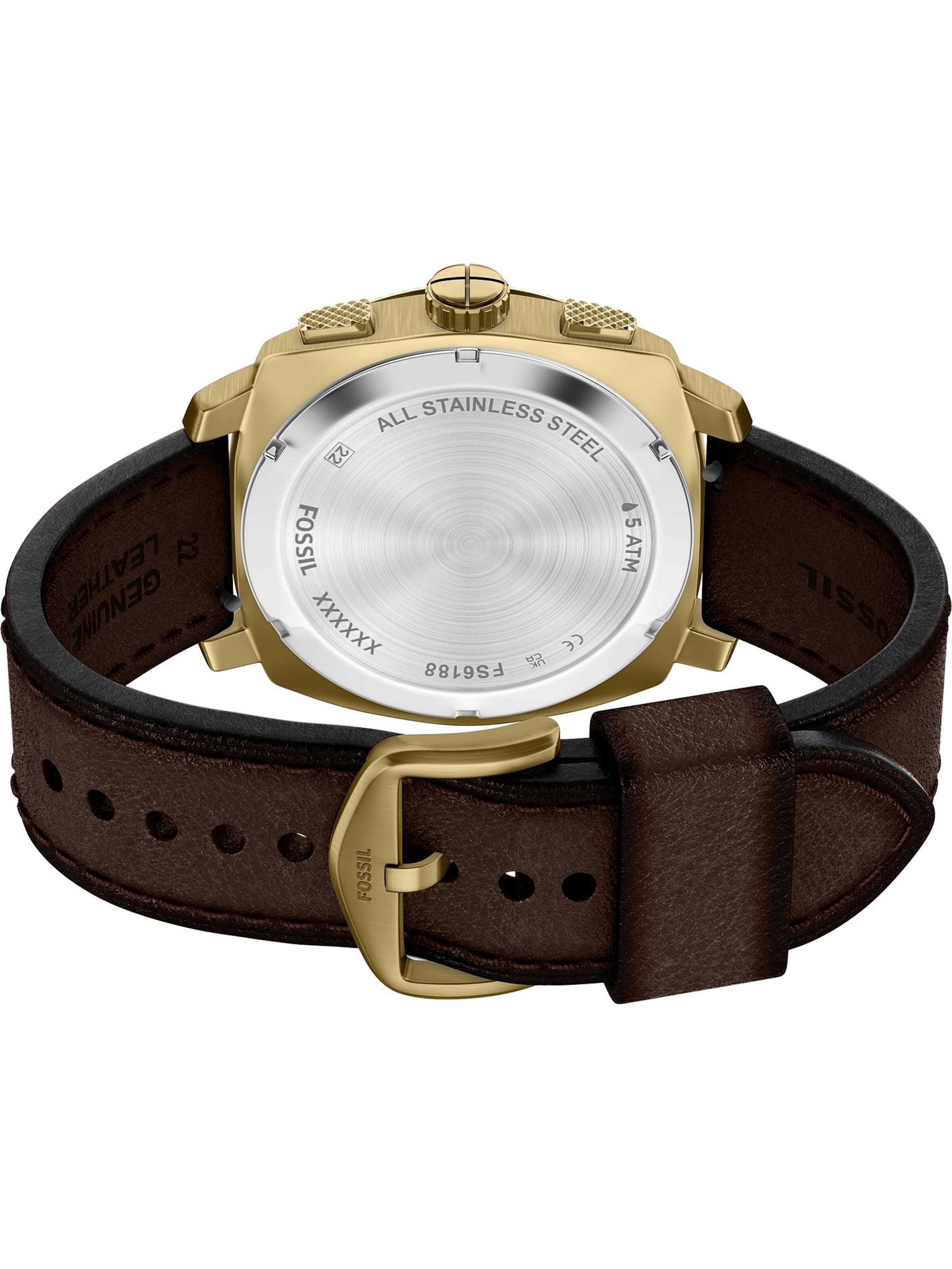 FOSSIL Analog klocka i brun